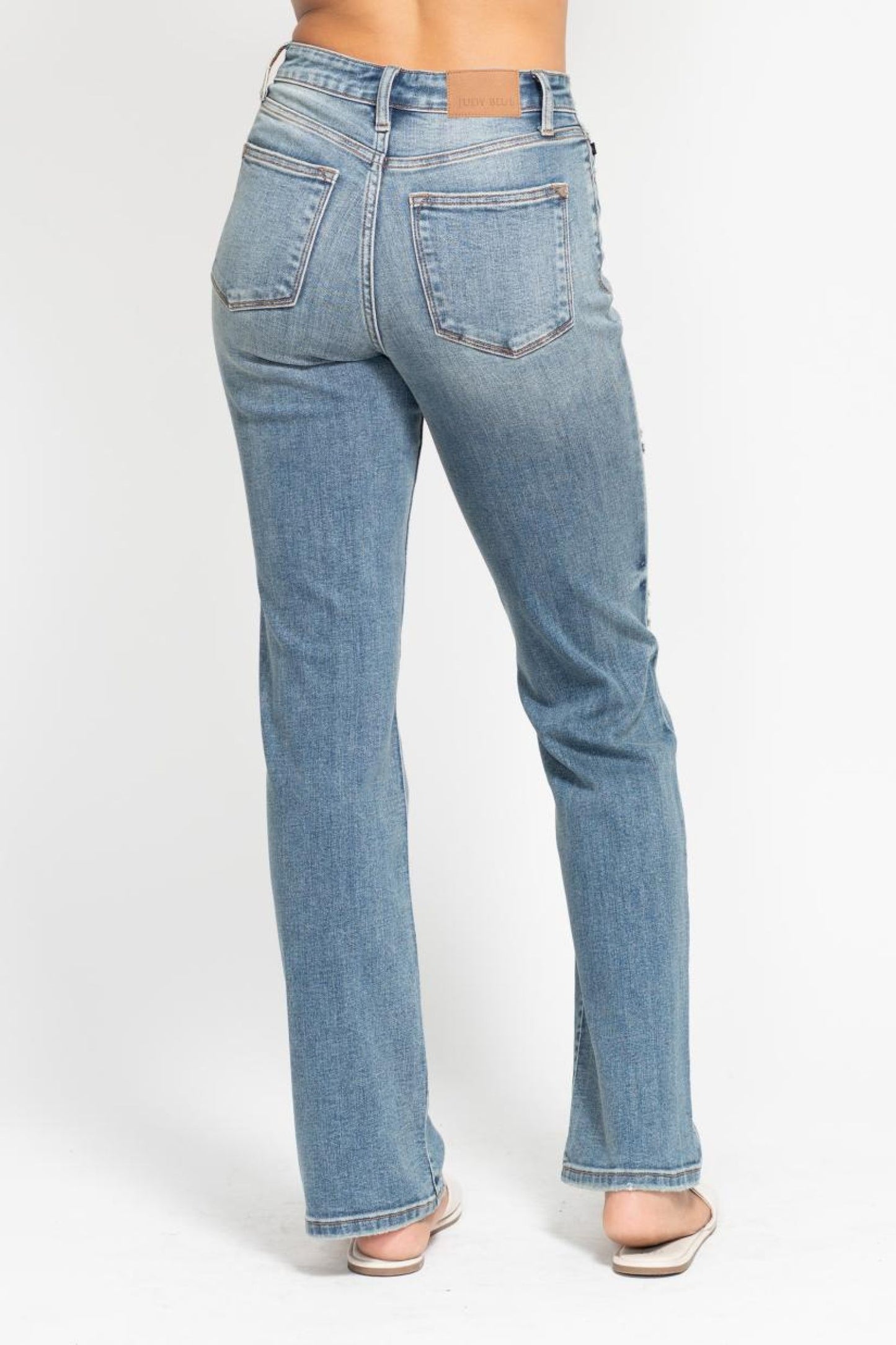 Dad Jean with Holes - Medium Wash