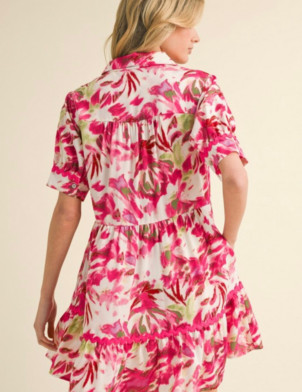 Floral Ric Rac Mini Dress