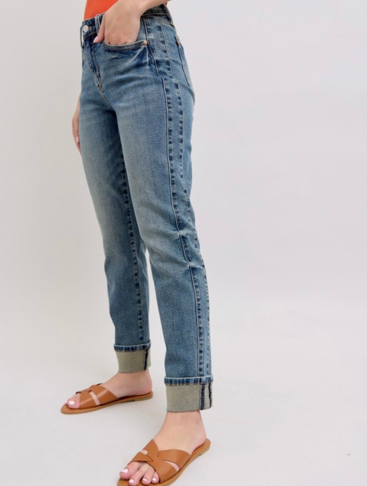 Mid Rise Vintage Wash Jeans