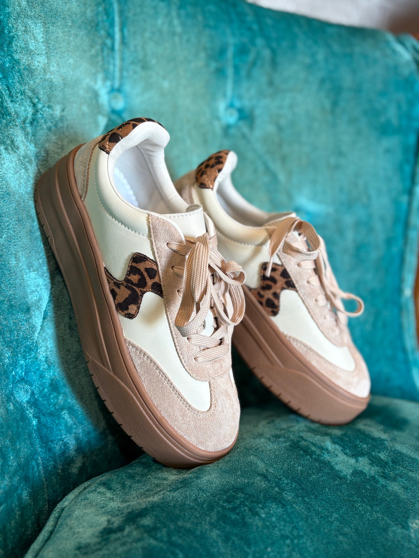 Brown Sneaker with Leopard Detail