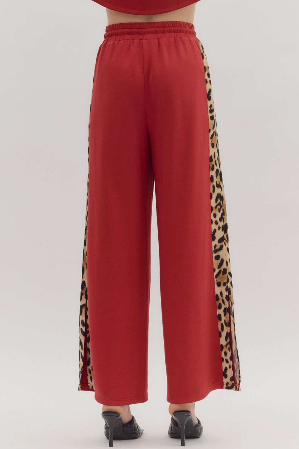 Cheetah Detail Pant - Brick