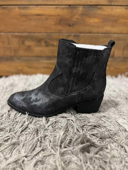 Black Metallic Ankle Bootie