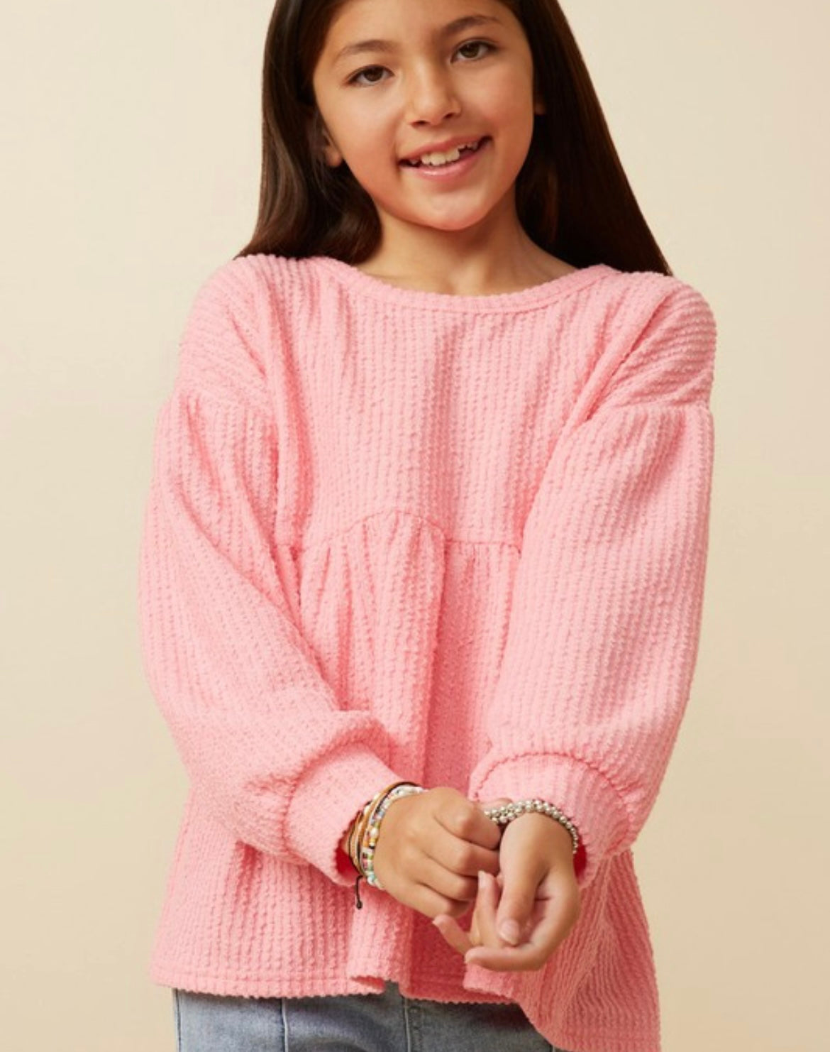 Light Pink Ribbed Long Sleeve