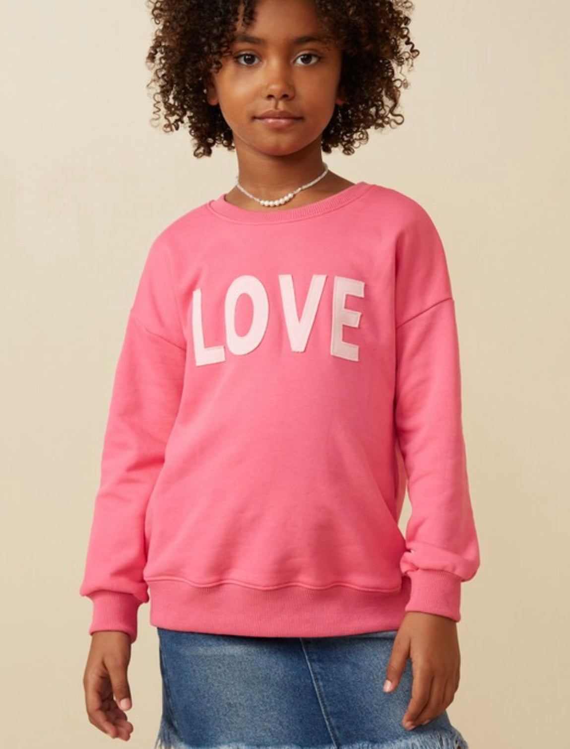 Girls Love Patched Sweatshirt