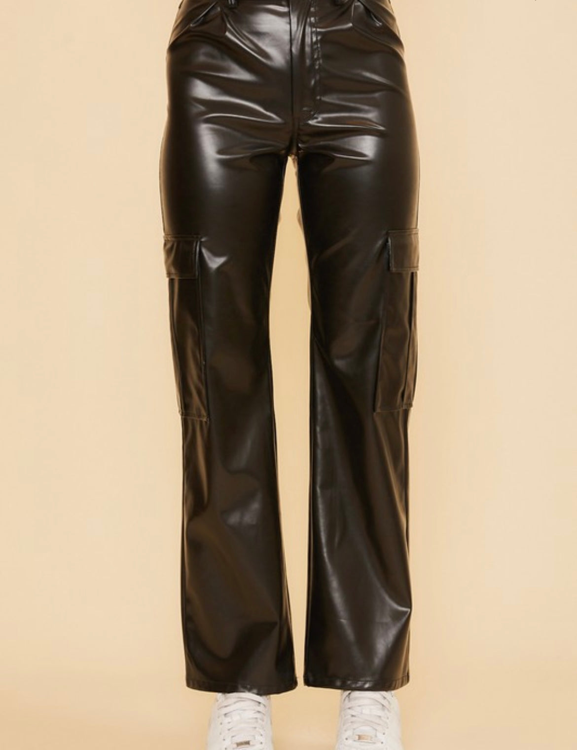 Pleather Cargo Pants