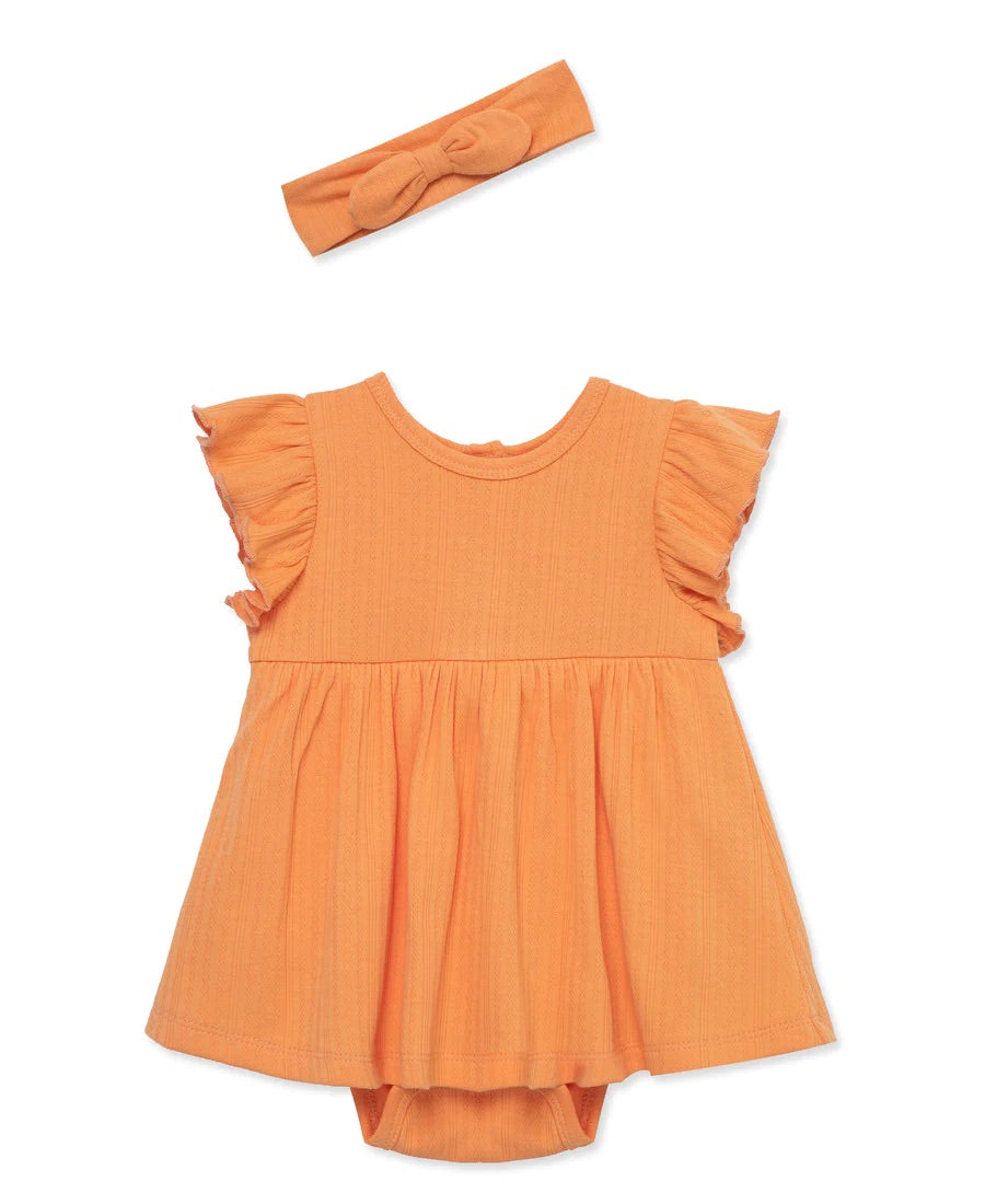 Orange Knit Dress & Headband Set