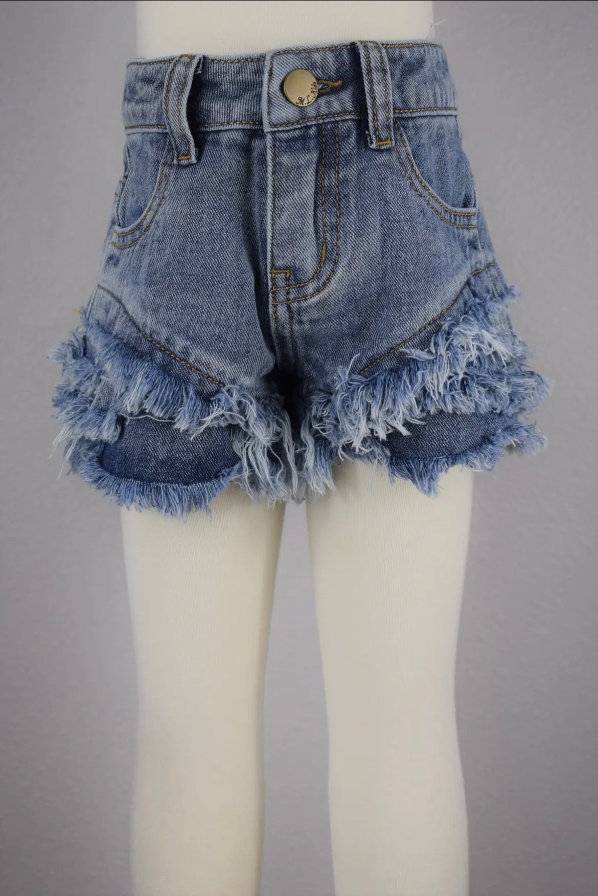 Tiered Denim Shorts