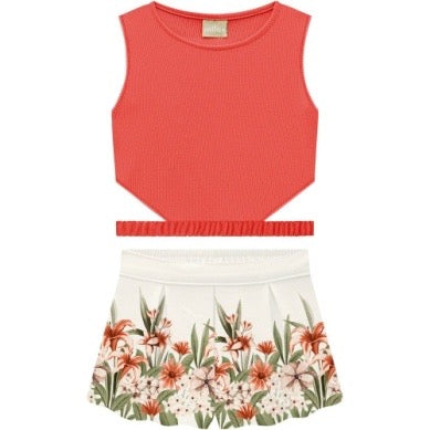 Orange Floral Cutout Set