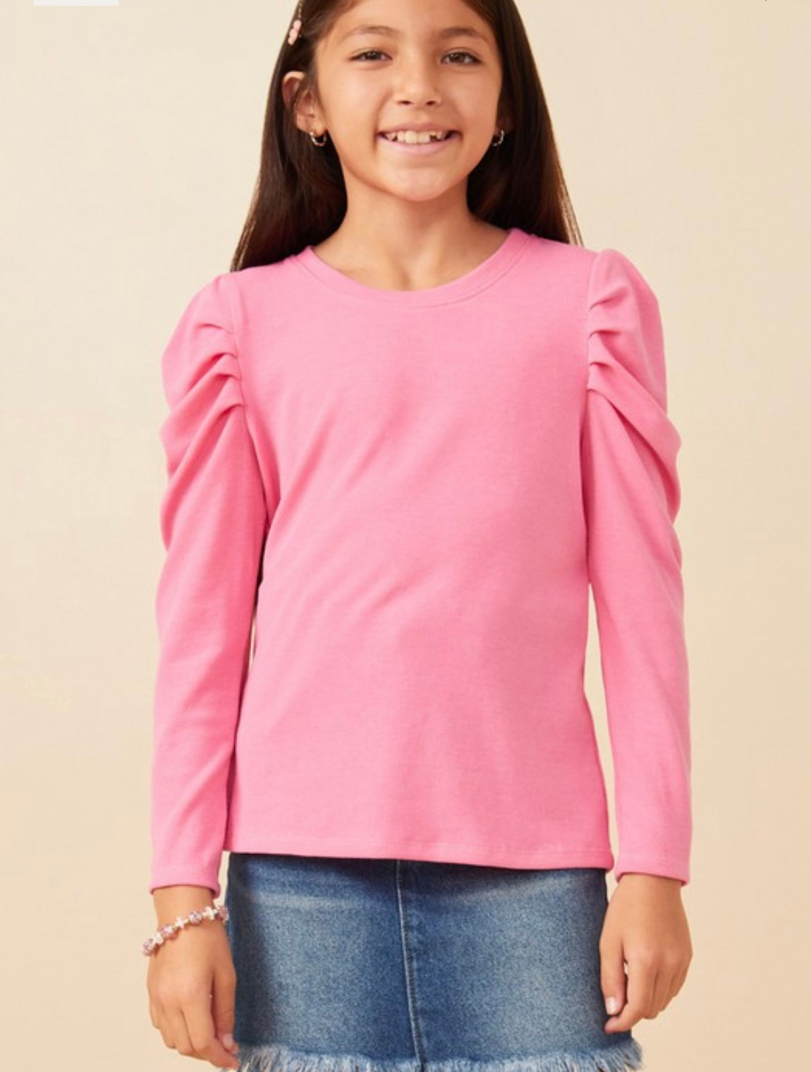 Bubble Gum Pink Girls Long Sleeve