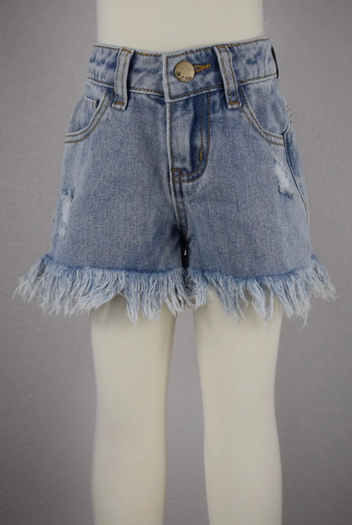 Denim Frayed Shorts