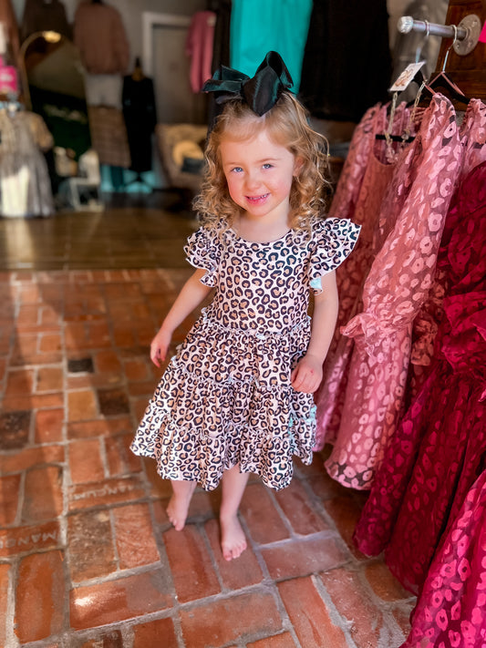 Leopard Tiered Ruffle Dress