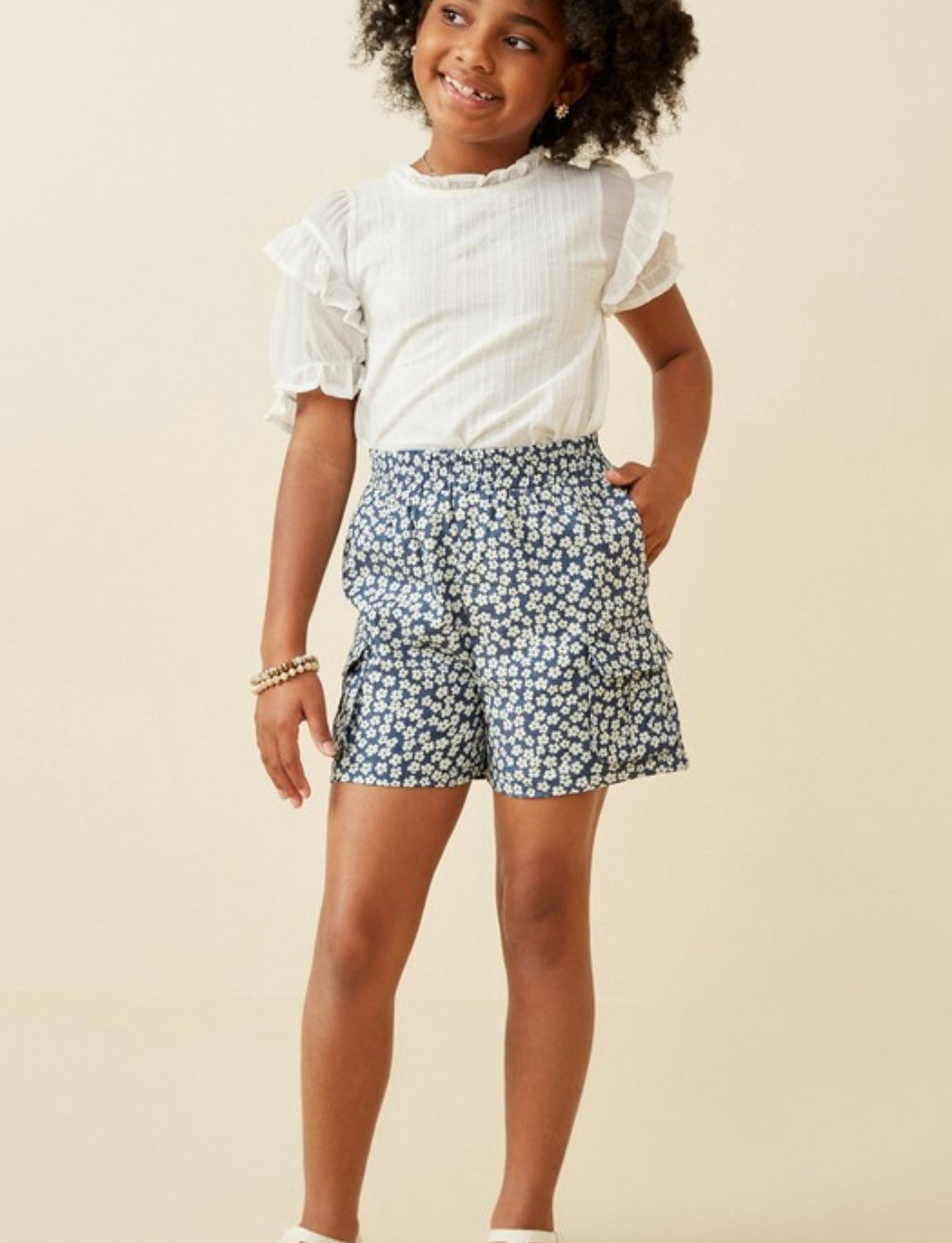 Floral Cargo Girls Shorts