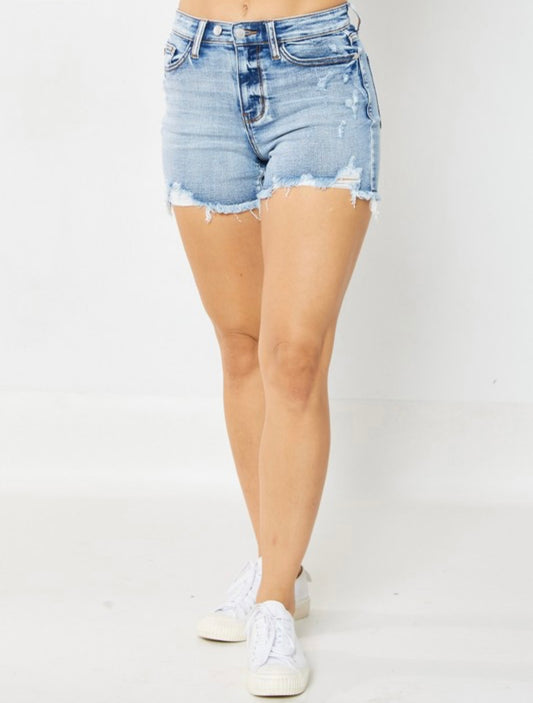 High Waist Adjustable Button Shorts