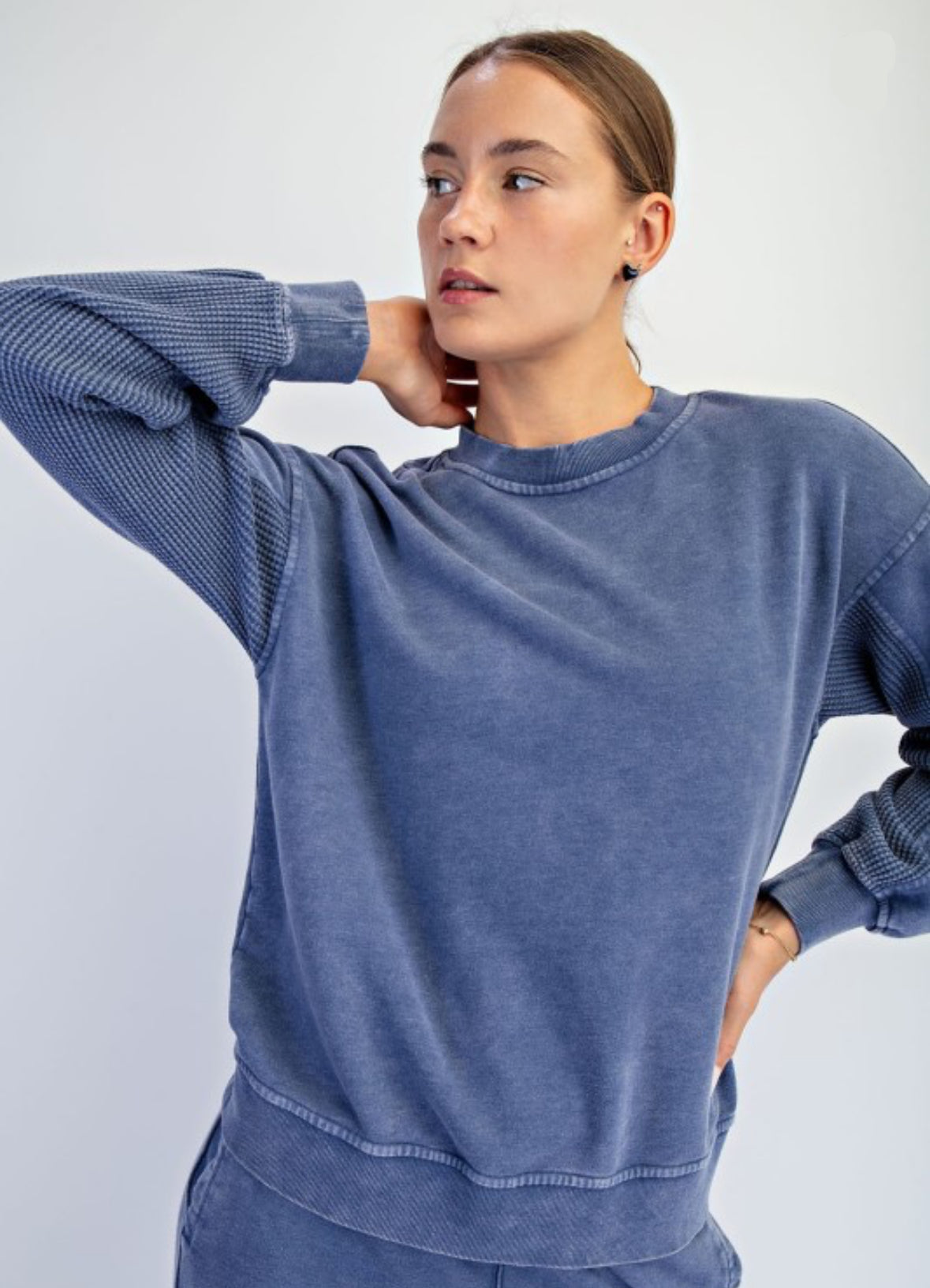 Waffle Sweatshirt - Navy