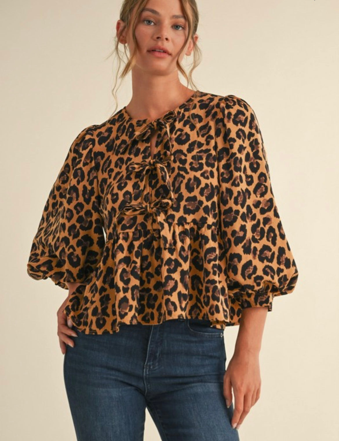 Leopard Print Bow Top