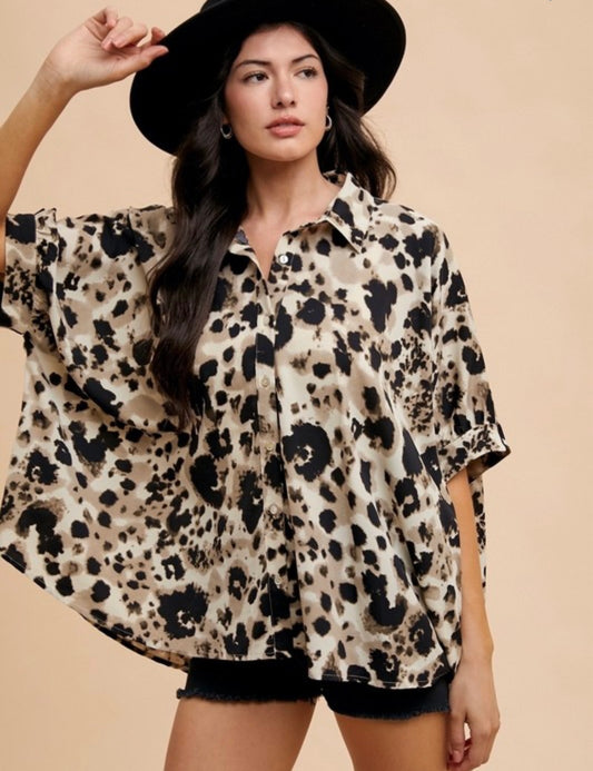 Dolman Sleeve Leopard Top