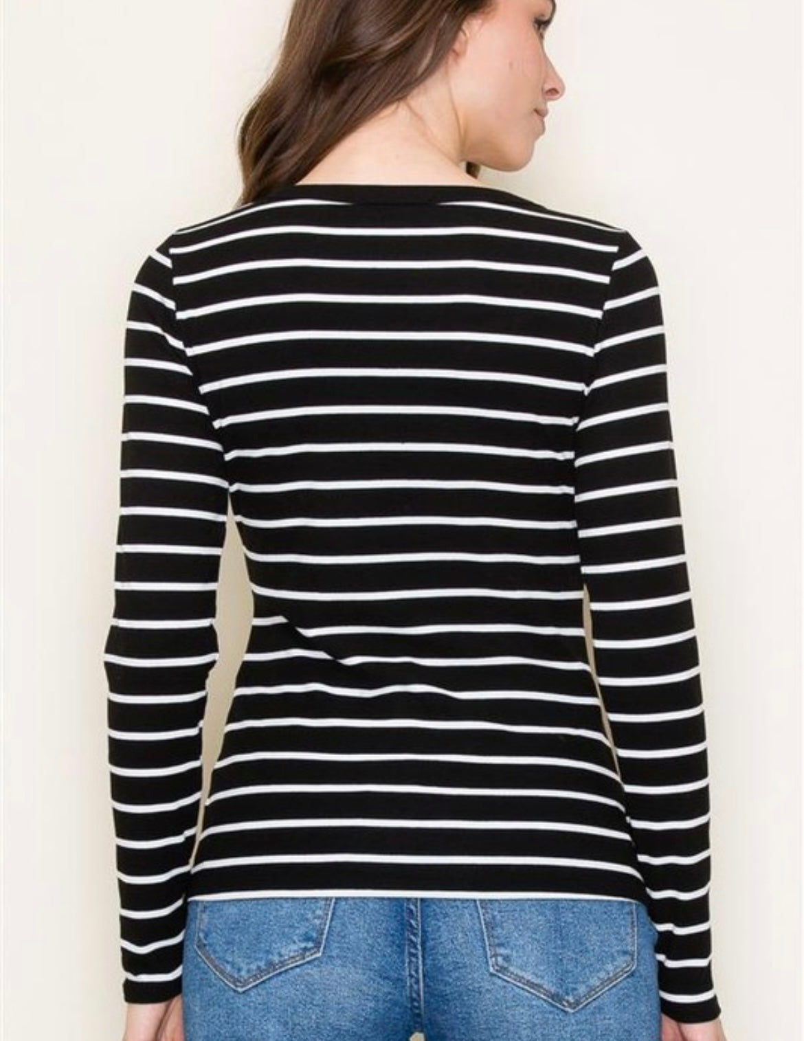 Black/White Striped Long Sleeve