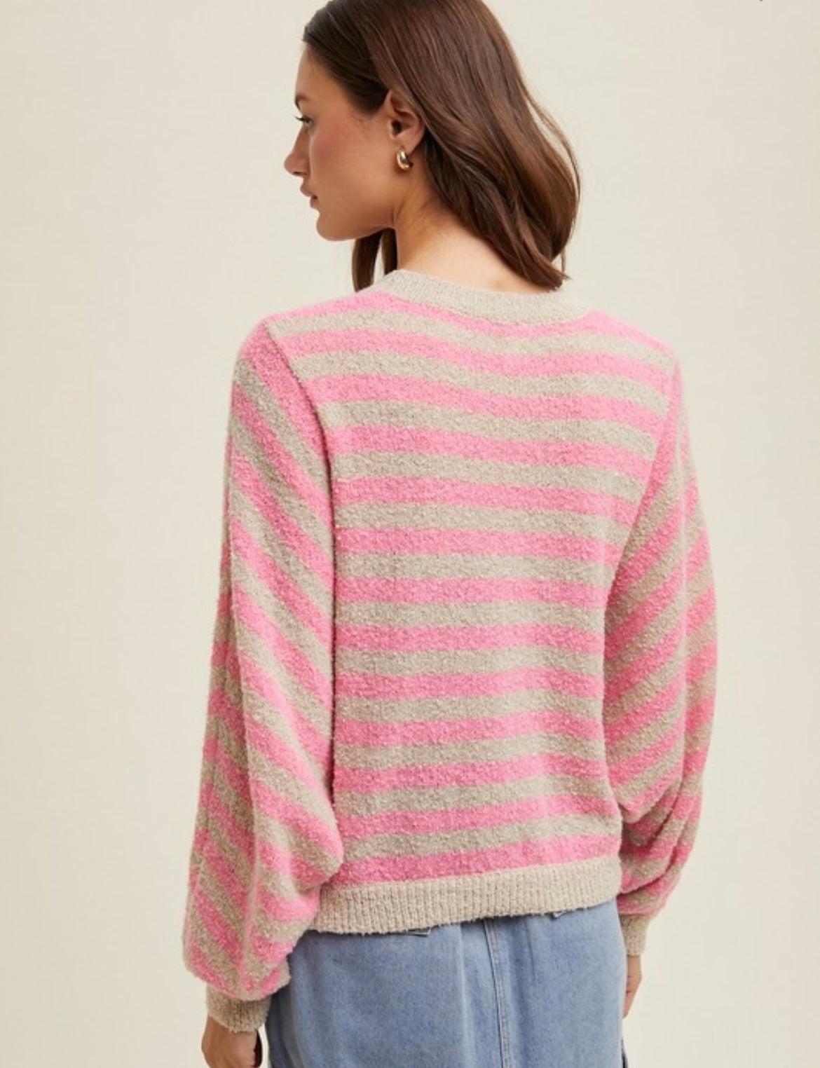 Striped Sweater — Punch/Oatmeal