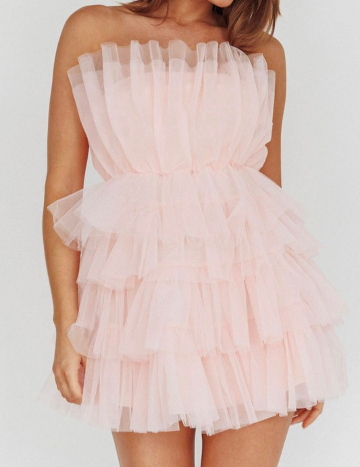 Blush Tulle Mini Dress