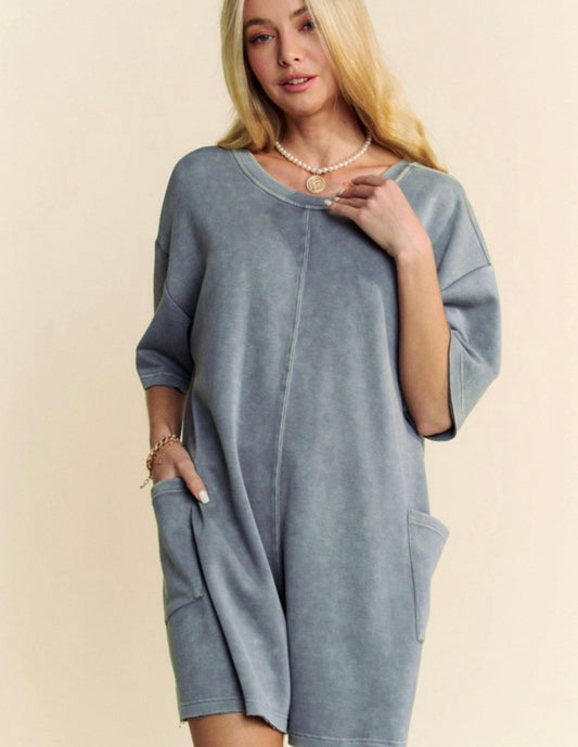 Butter Soft Romper — Denim Blue