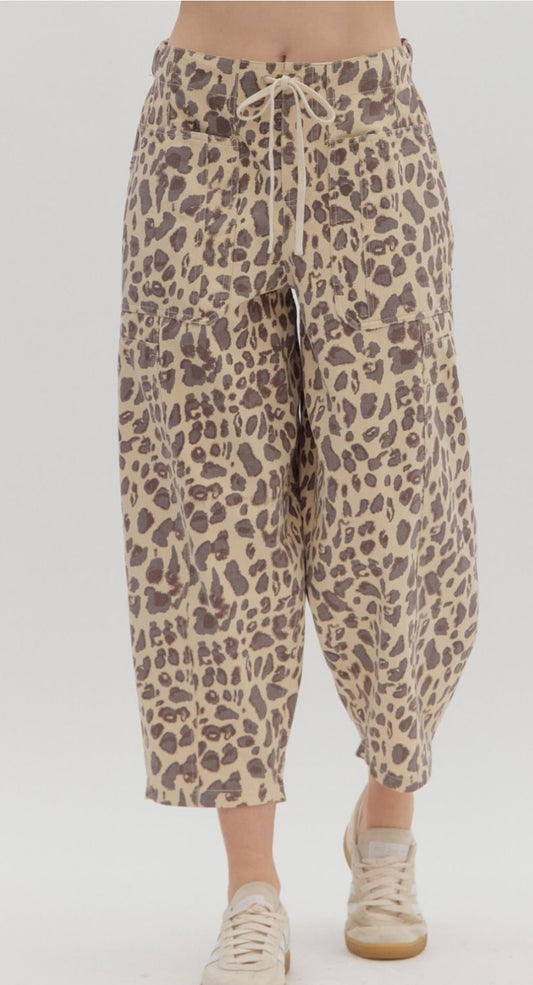 Leopard Barrel Pant