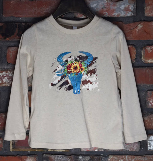 Flower Cow Skull Long Sleeve