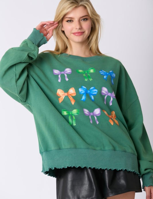 Heart Graphic Sweatshirt — Green