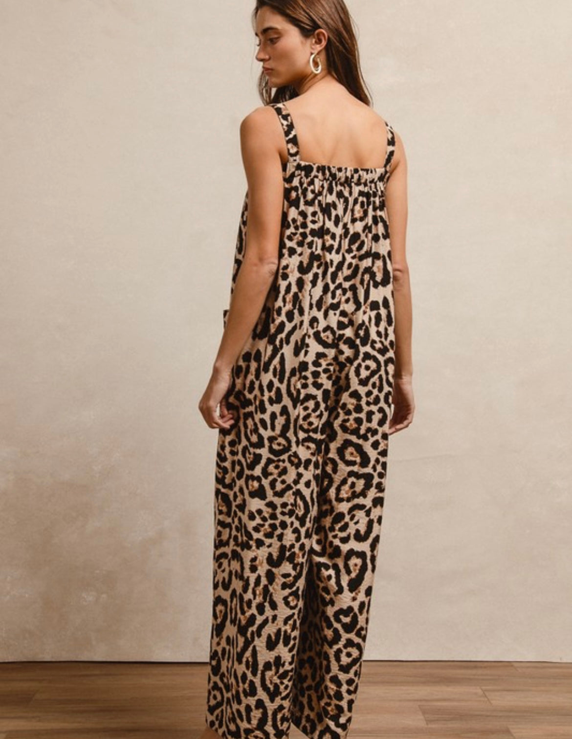 Leopard Bow Print Jumpsuit