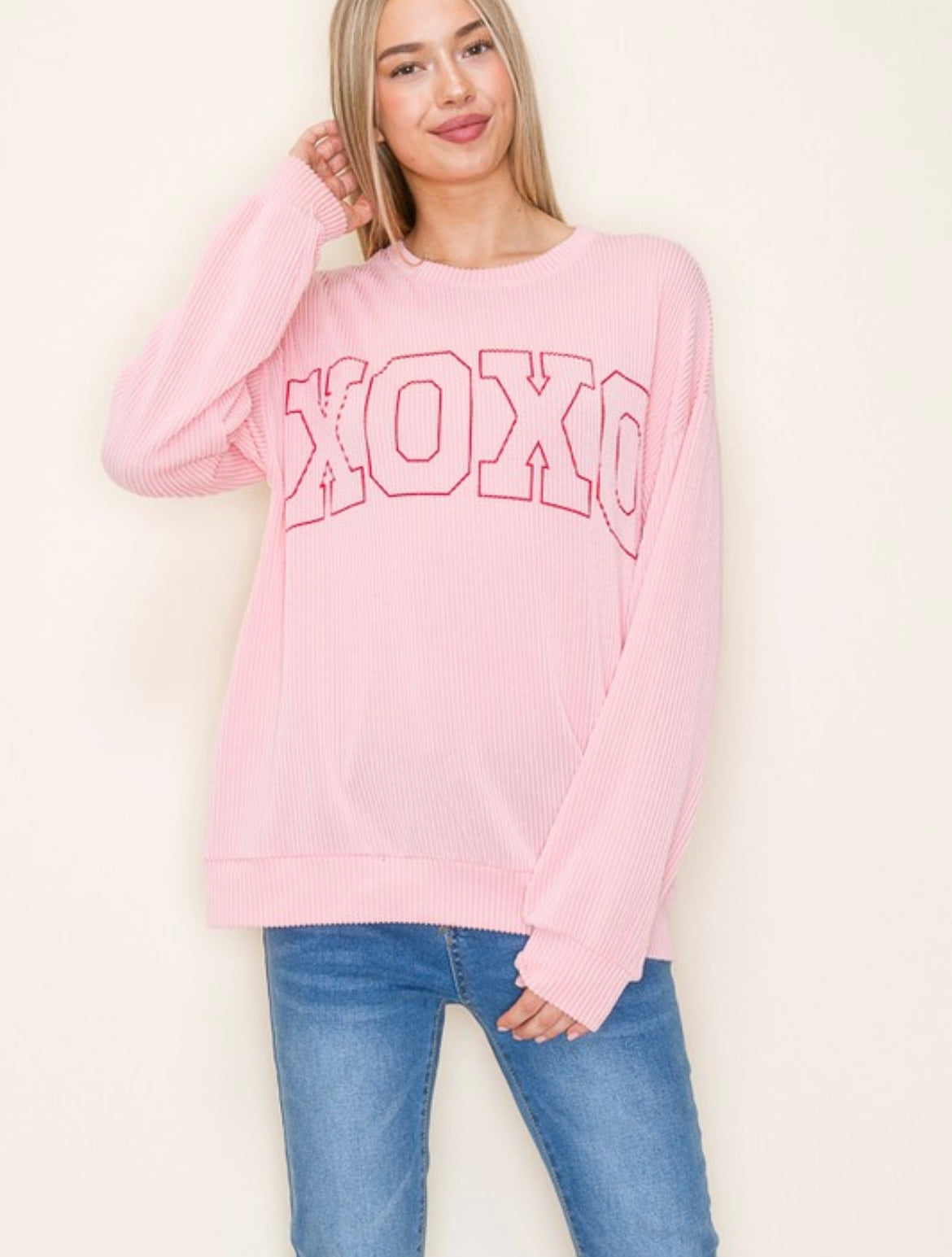 Ballet XOXO Ribbed Sweatshirt