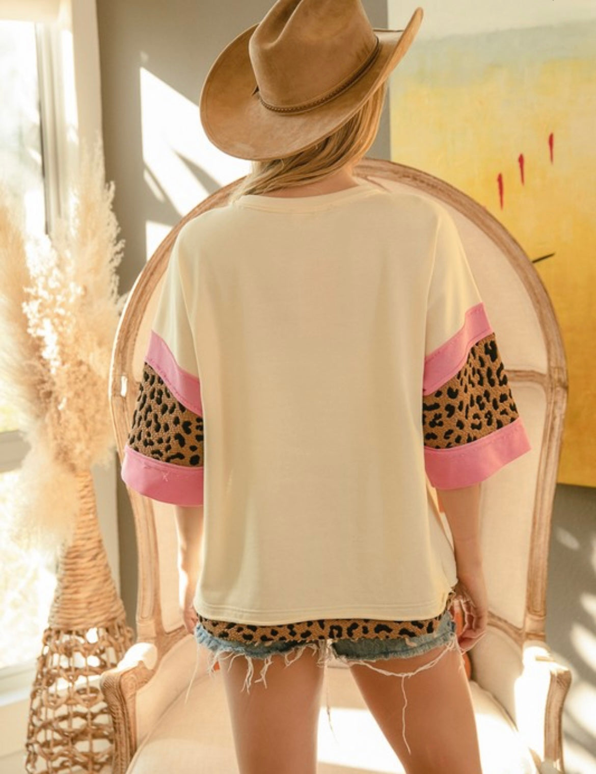 Leopard Flower Top — Pink