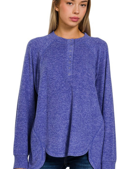 Henley Sweater — Blue