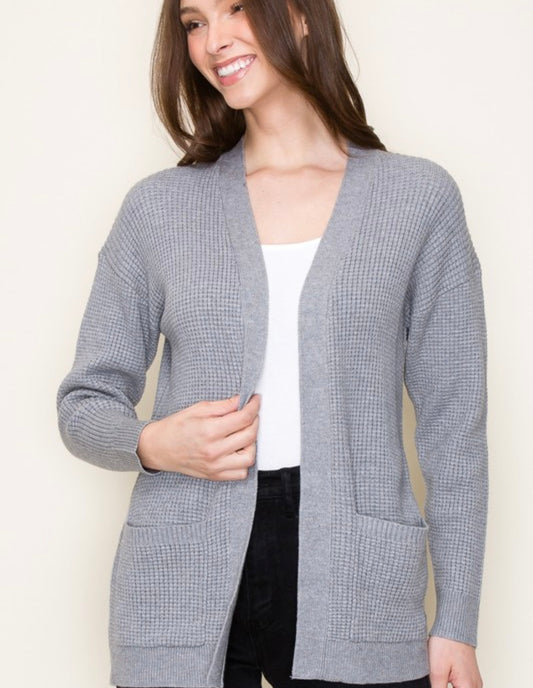 Waffle Textured Cardigan