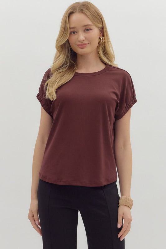 Jersey Knit Top - Burgundy