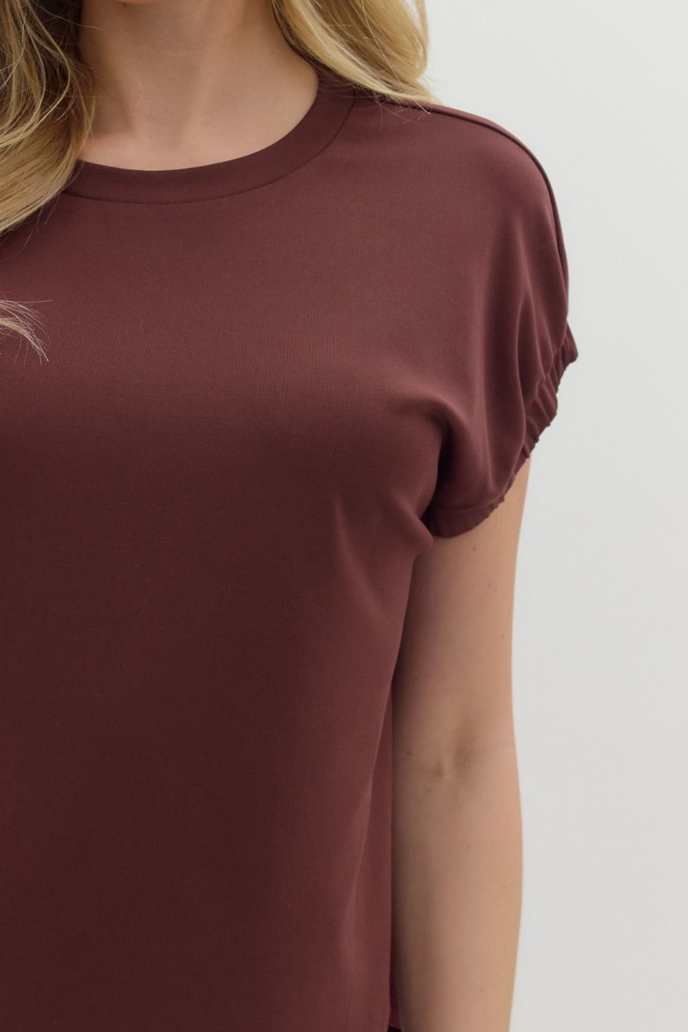 Jersey Knit Top - Burgundy