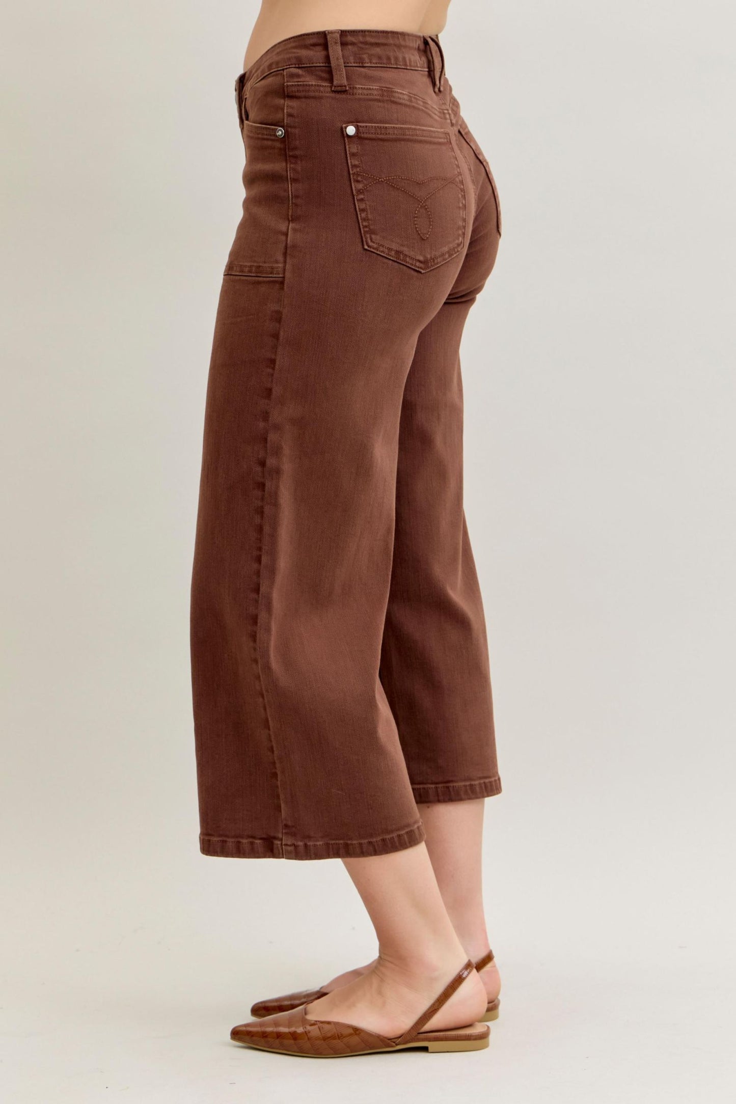 MR Wide Crop Dyed Jean - Maple