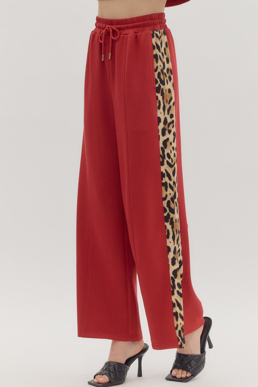 Cheetah Detail Pant - Brick