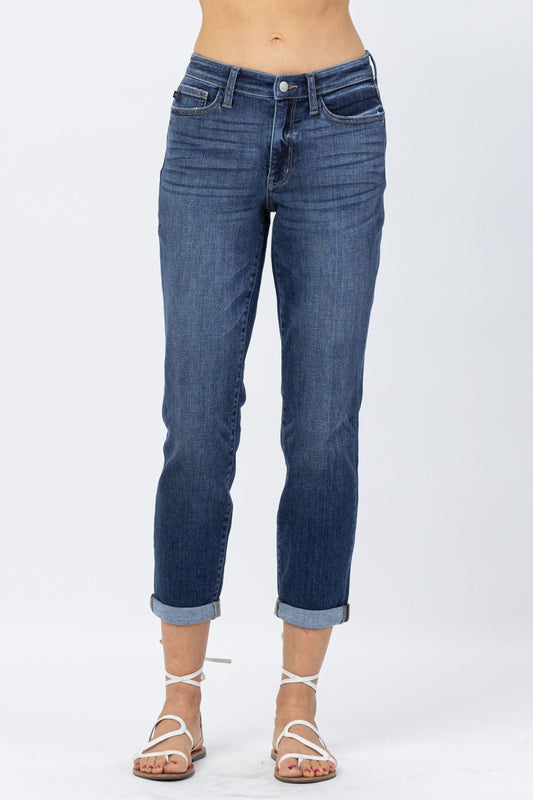 Core Midrise Cuffed Boyfriend Jeans