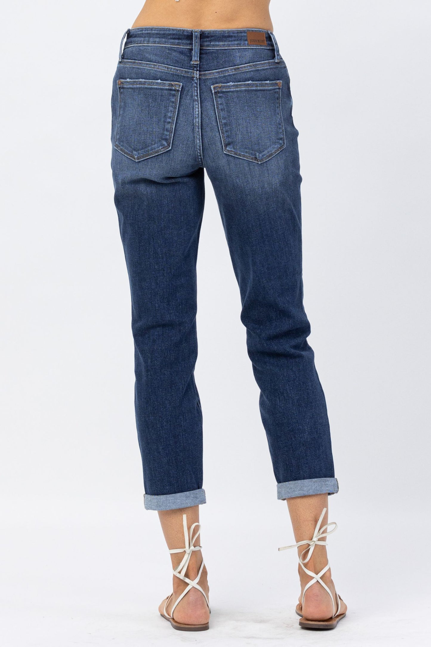 Core Midrise Cuffed Boyfriend Jeans