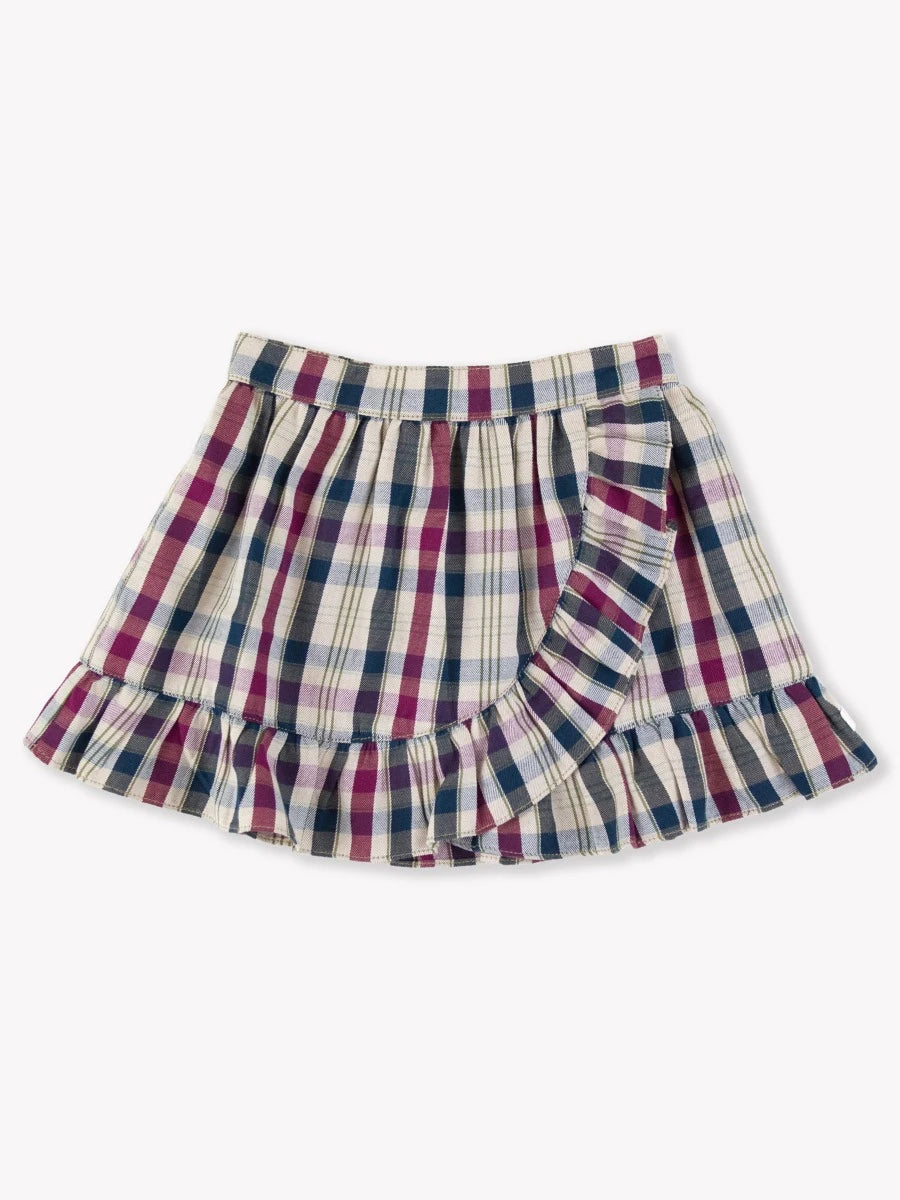 Rowan Plaid Ruffle Wrap Skirt