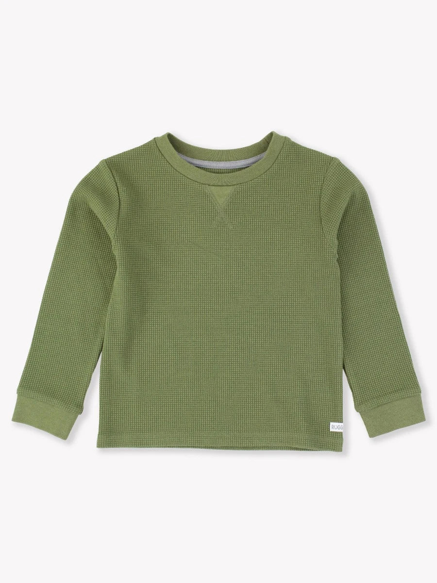 Dusty Olive Waffle Knit Long Sleeve