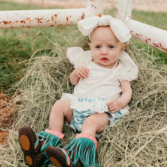 White Eyelet Onesie