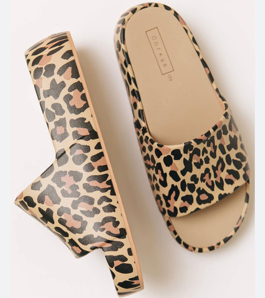 Corkys Leopard Slides