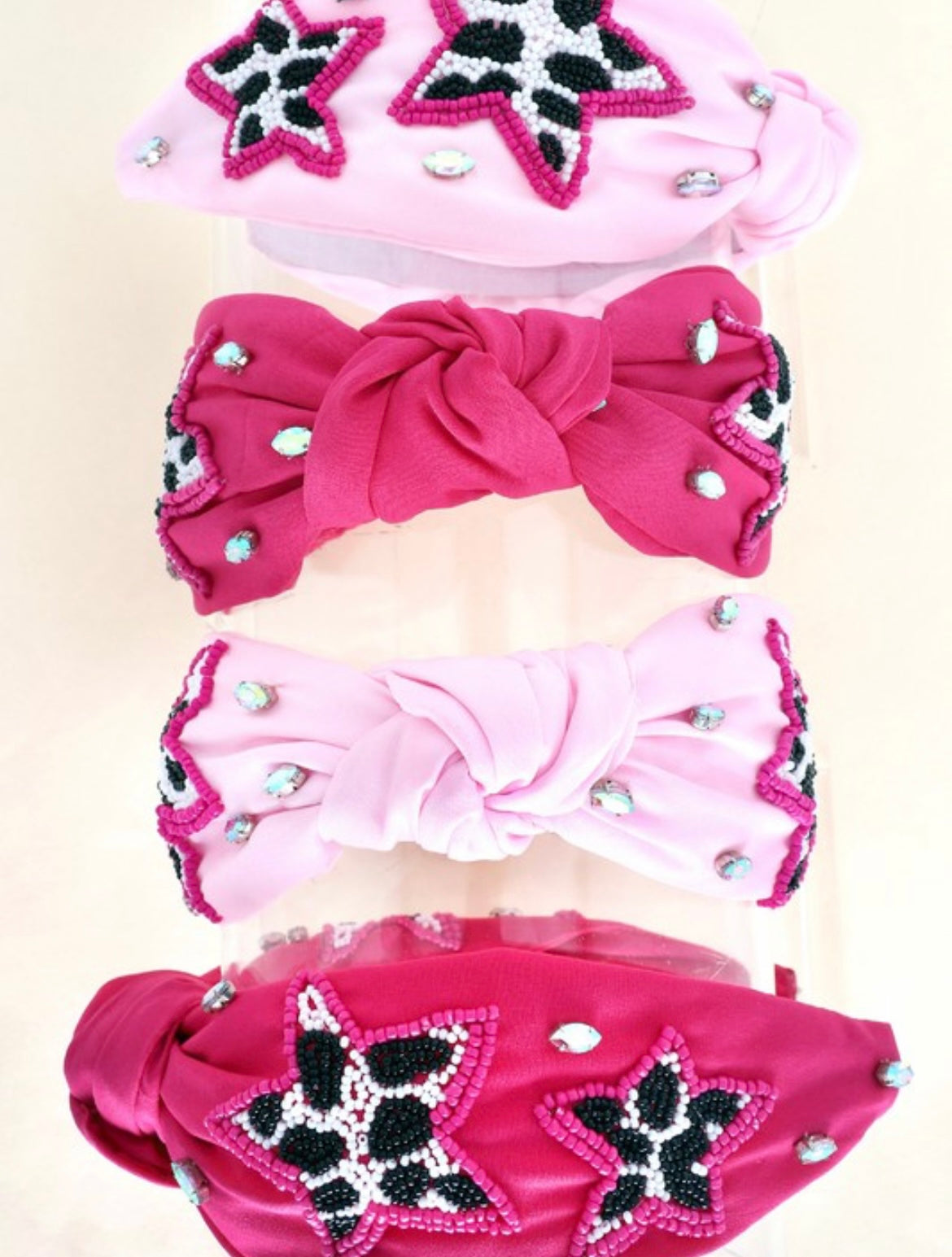 Cow Print Star Jeweled Headband